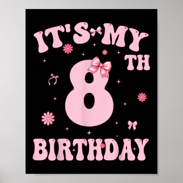 Poster Crianças No Meu 8º Aniversário Garota B De 8 Anos (Frente)