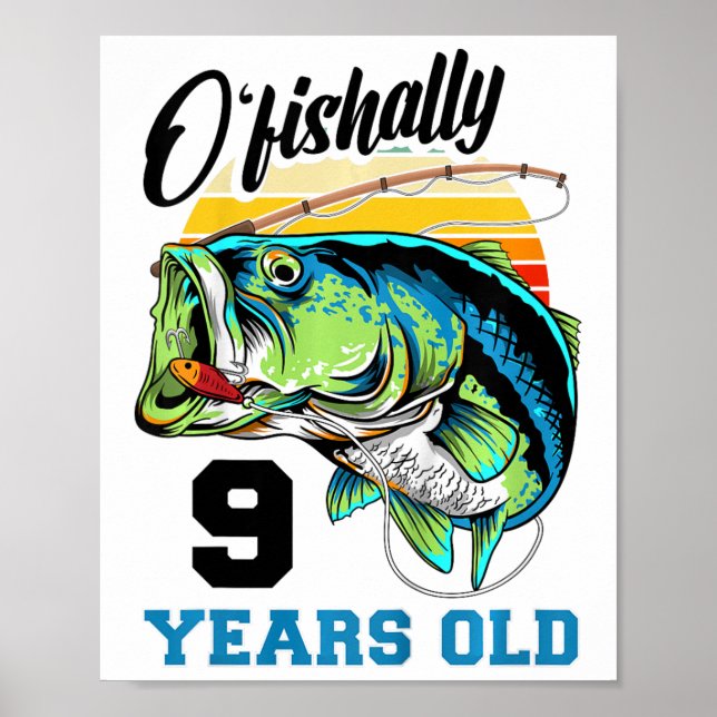 Poster Crianças O'fisally 9 anos 9º aniversário Pesca B (Frente)
