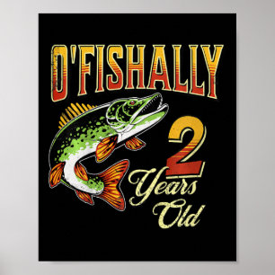 Poster Crianças O'fisally De 2 Anos Pescar O segundo Bir