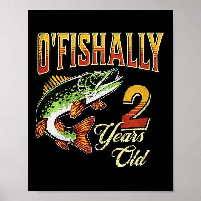 Poster Crianças O'fisally De 2 Anos Pescar O segundo Bir (Frente)