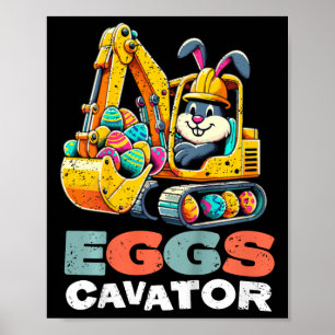Poster Crianças Ovos Cavador Coelheiros de Páscoa Rapazes