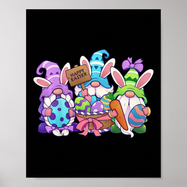 Poster Crianças Páscoa Engraçada Camisa Felz pascoa Gnomo (Frente)