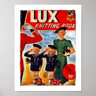 Poster Crianças patrióticas que fazem malha padrões