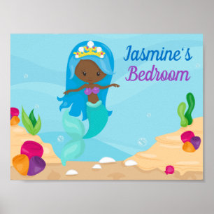 Poster Crianças Personalizadas Da Moça De Sereia Africa