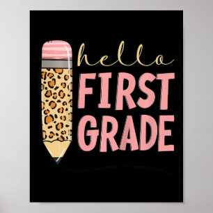 Poster Crianças Primeiro Dia De Meninas De Escola De Volt