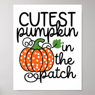 Poster Crianças Pumpkin Mais Cortado No Patch Por
