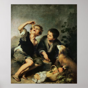 Poster Crianças que comem uma torta, 1670-75