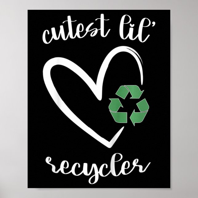 Poster Crianças Reciclam Meninas Cutes Dia da Terra Com (Frente)