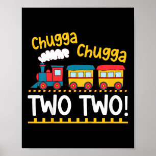 Poster Crianças segundo aniversário Treinam Chugga Chugga