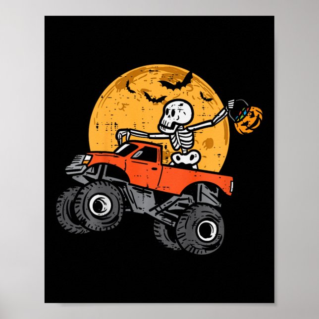 Poster Crianças Skeleton Monster Truck Moon Candy Toddler (Frente)