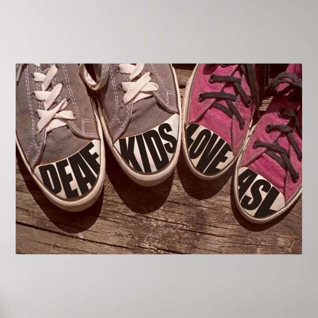 Poster Crianças surdas amam ASL 36" x 24" (Frente)