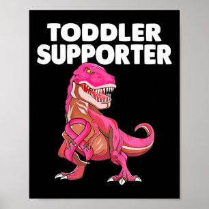 Poster Crianças Toddler Apoiador T-rex Crianças Cancer Aw