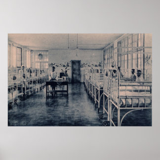 Pôster Crianças-vegetação em leitos hospitalares de sanat