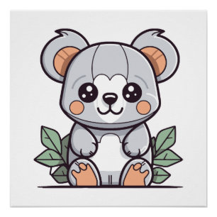 Pôster Criando Vetor de Koala Mágico Kawaii