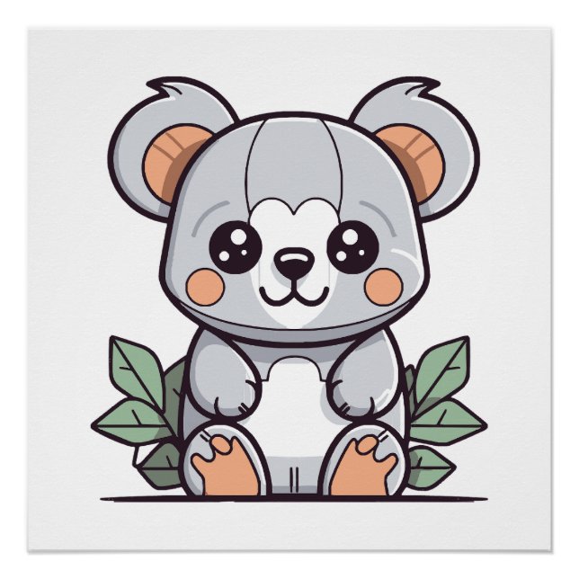 Pôster Criando Vetor de Koala Mágico Kawaii (Frente)