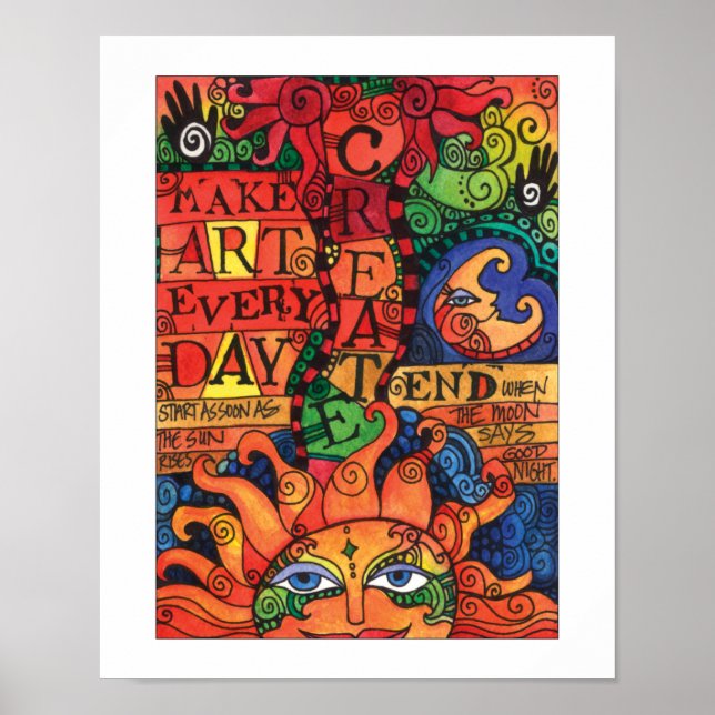 Pôster Criar arte todos os dias (Frente)