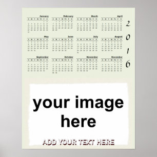 Pôster Criar seu próprio da foto calendário 2016 de