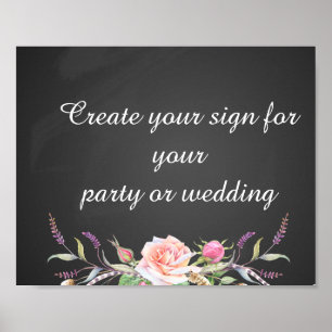 Poster criar seu sinal floral do partido do quadro