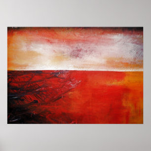 Pôster Criativo moderno de pintura de Canvas vermelha Abs