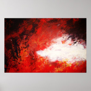 Pôster Criativo Vermelho Abstrato de Pintura Moderna Impr