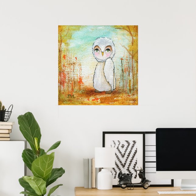Poster Criatura Caprichosa da Floresta, Arte de Coruja (Escritório em casa)