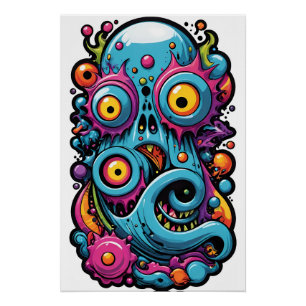 Pôster Criatura da Lagoa do Grupo Design de Memphis