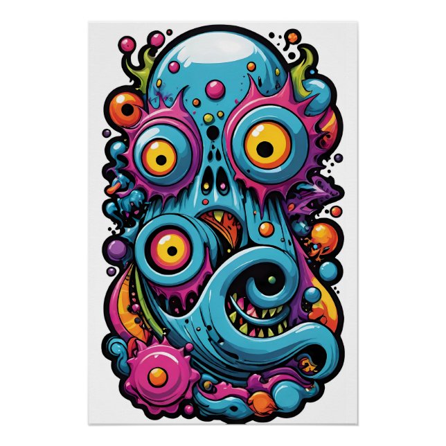 Pôster Criatura da Lagoa do Grupo Design de Memphis (Frente)