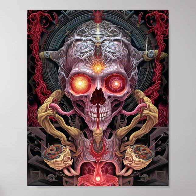 Poster Criatura de alienígena - Arte de horror surreal (Frente)