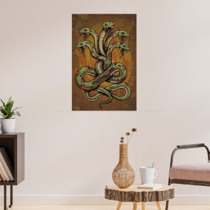 Poster Criatura de Serpente Multi-Cefálica Venenosa