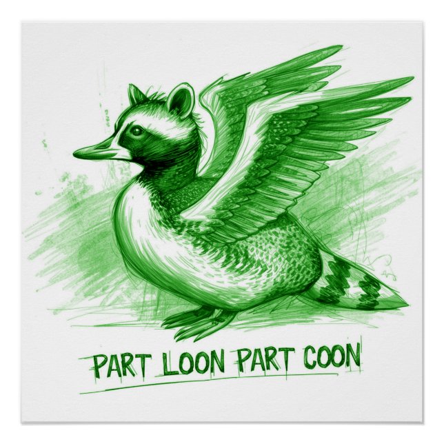 Pôster Criatura Híbrida Parte Loon Parte Coon (Frente)