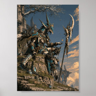 Poster Criatura Mística Xamã de Fantasia Sombria com Borb