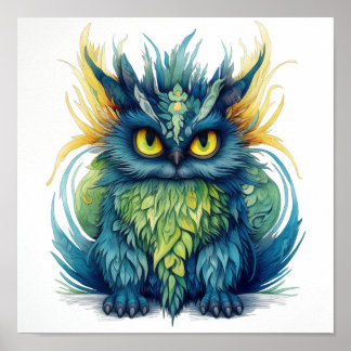 Poster Criatura Real Owl Fantasy