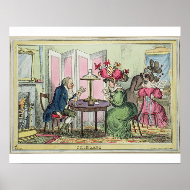 Pôster Cribbage, publicado por Thomas McLean, Londres (co (Frente)