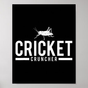 Poster Cricket Cruncher Gráfico de Inseto Engraçado