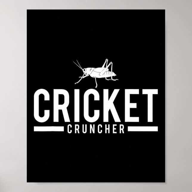 Poster Cricket Cruncher Gráfico de Inseto Engraçado  (Frente)
