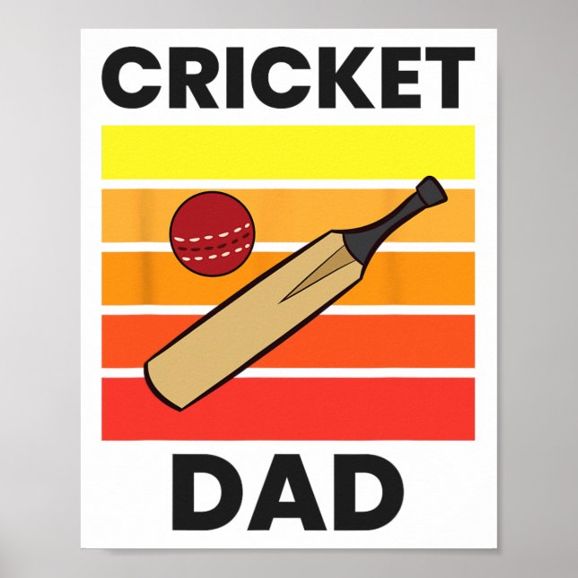 Poster Cricket Dad Funny Cricket Father  (Frente)