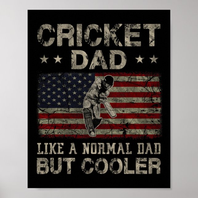 Poster Cricket Dad Like A Normal Dad But Cooler Father's  (Frente)