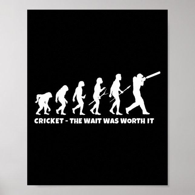 Poster Cricket Evolution For Cricket Sports Player Funny  (Frente)