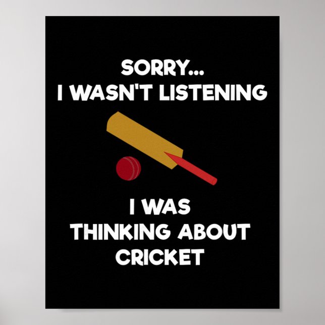 Poster Cricket Game - Funny Listening - T  (Frente)