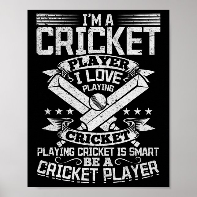 Poster Cricket Game - Playing Cricket Is Smart Be A Crick (Frente)