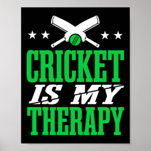 Poster Cricket Homem Jogador de Críquete