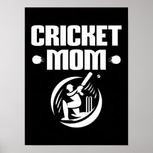 Poster Cricket Mãe Cricketer Filho Socorro Mãe