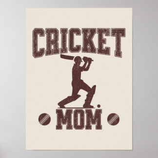 Poster Cricket Mãe Entusiasta do Esporte Mãe Mãe