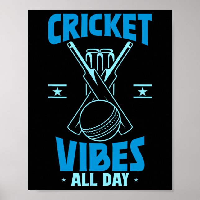 Poster Cricket Player Sports  (Frente)