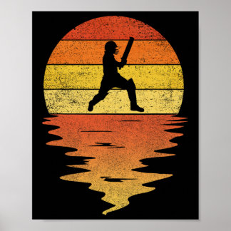 Poster Cricket Shirt Retro Sunset 70s Vintage Cricket