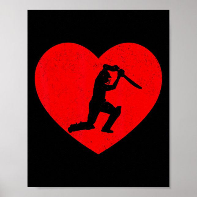 Poster Cricket Valentine Coração em Forma de Amantes de C (Frente)