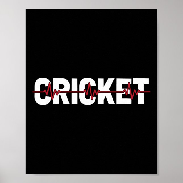 Poster Cricketer Cricket Árbitro Tsman - Ekg de críquete  (Frente)