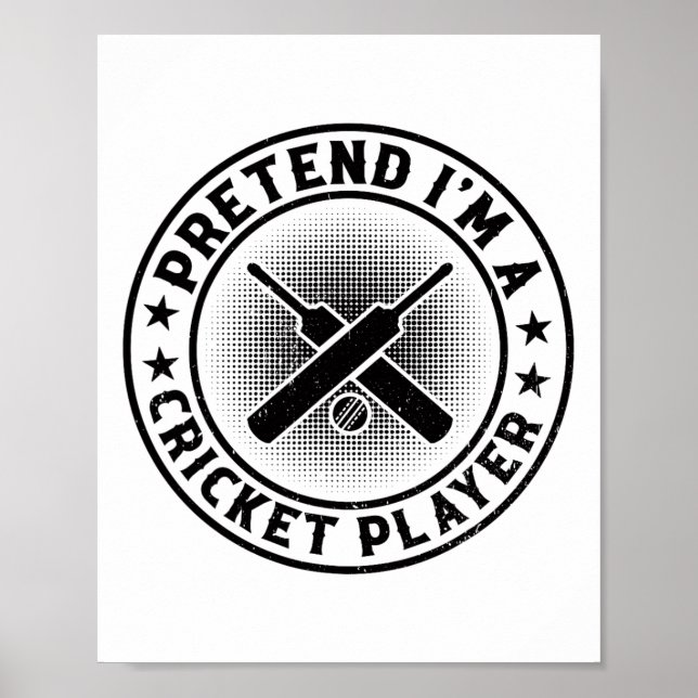 Poster Cricketing Cricket Game - Pretend I'm A Cricket Pl (Frente)
