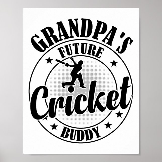 Poster Cricketing Cricket Player - Grandpa's Future Crick (Frente)