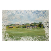 Cricri de Aldeia sob os Céus de Yorkshire Aquarela